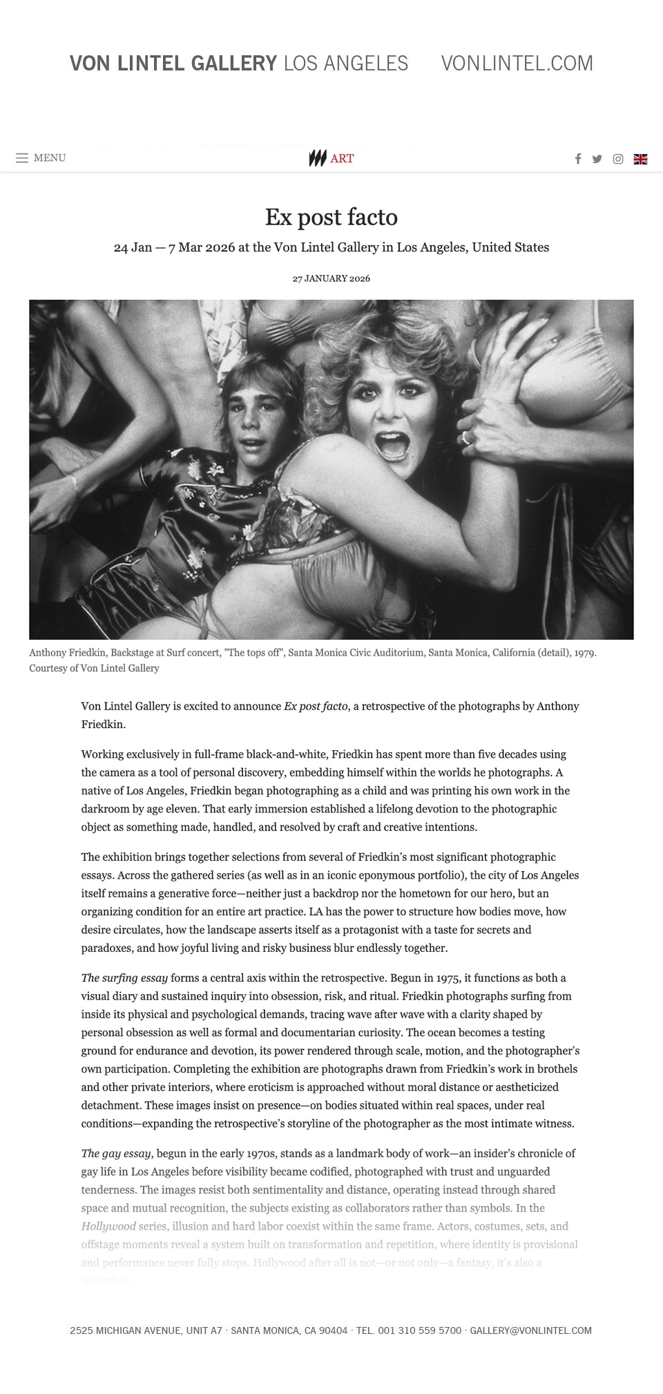 Von Lintel Gallery Los Angeles