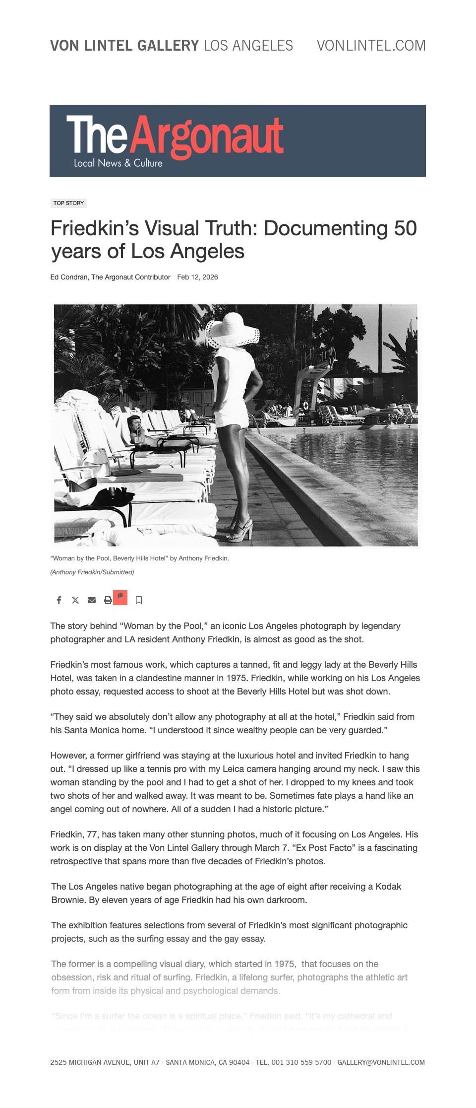 Von Lintel Gallery Los Angeles