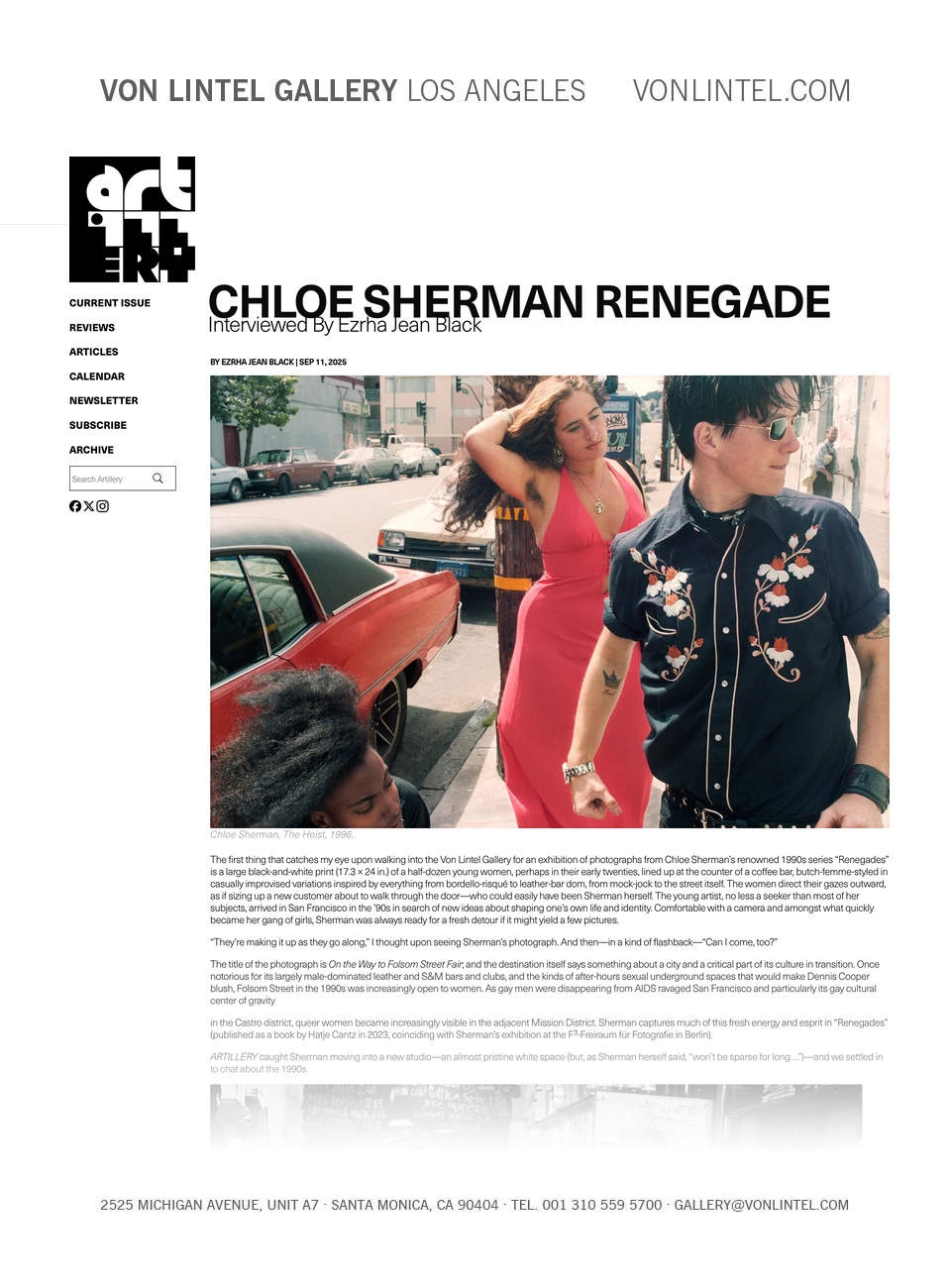 Von Lintel Gallery Los Angeles