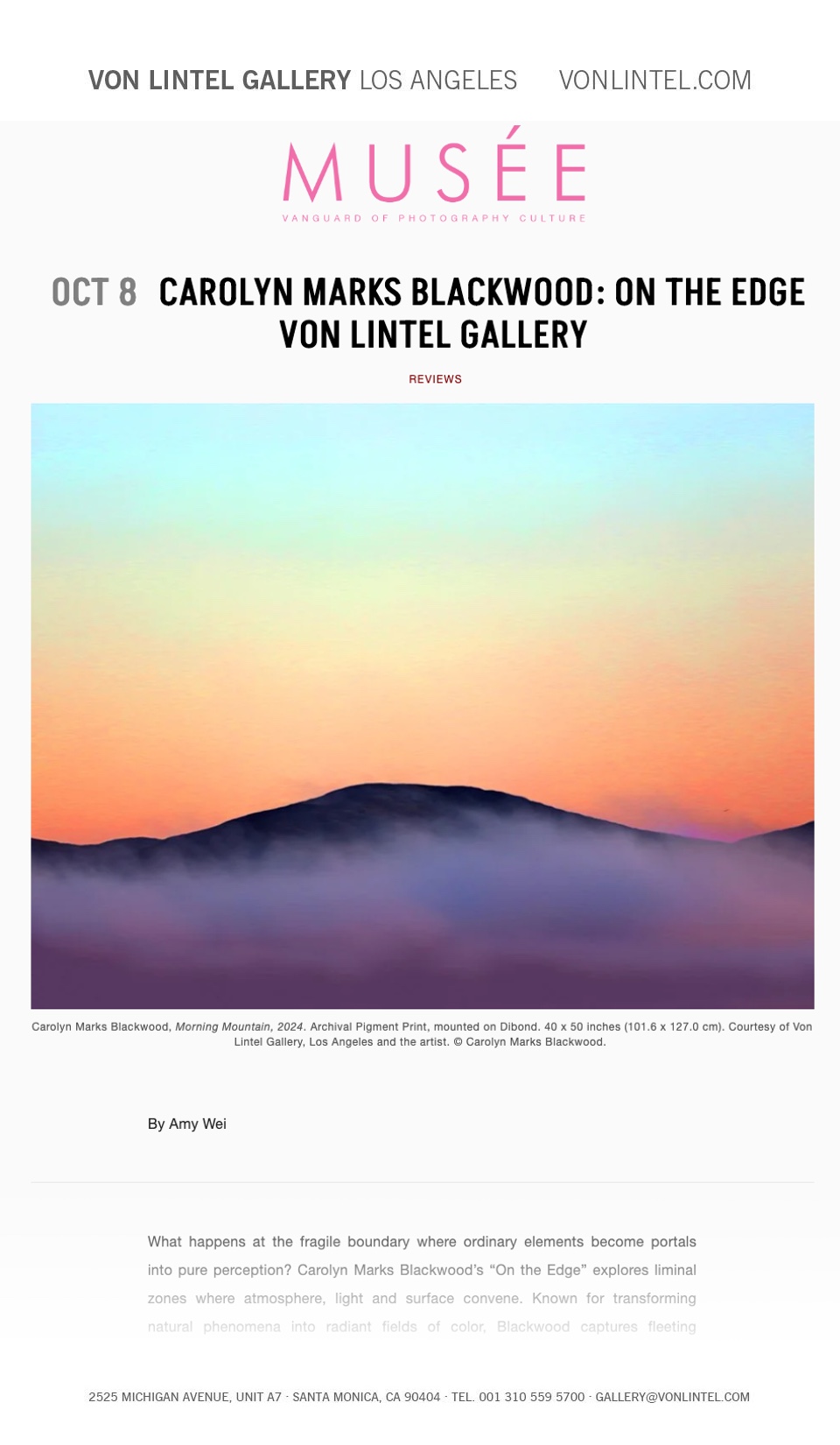 Von Lintel Gallery Los Angeles