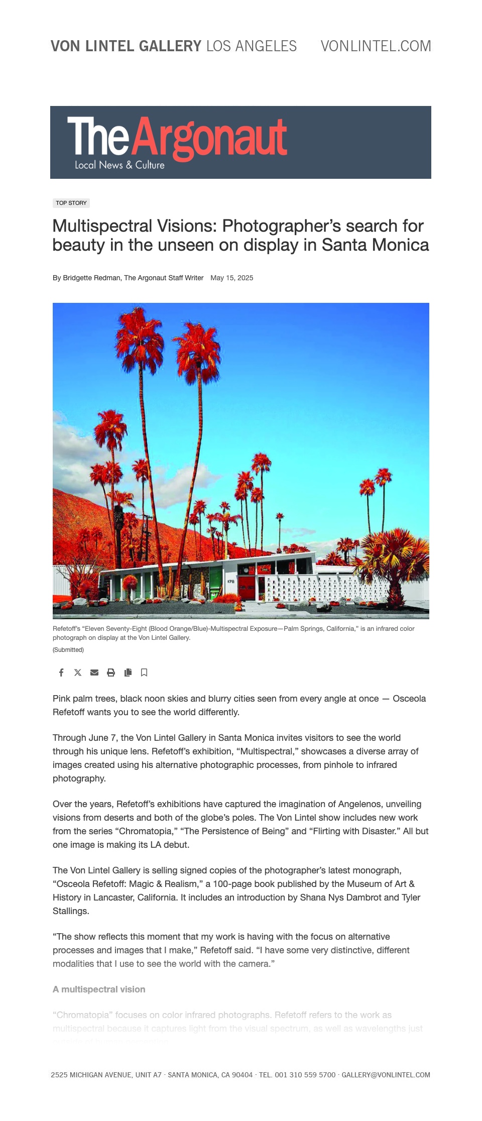 Von Lintel Gallery Los Angeles